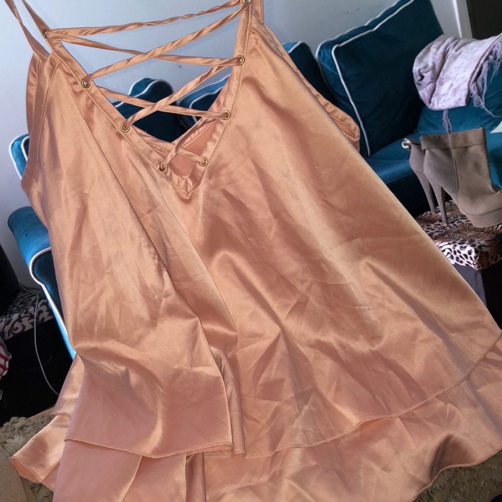 Light pink satin shirt